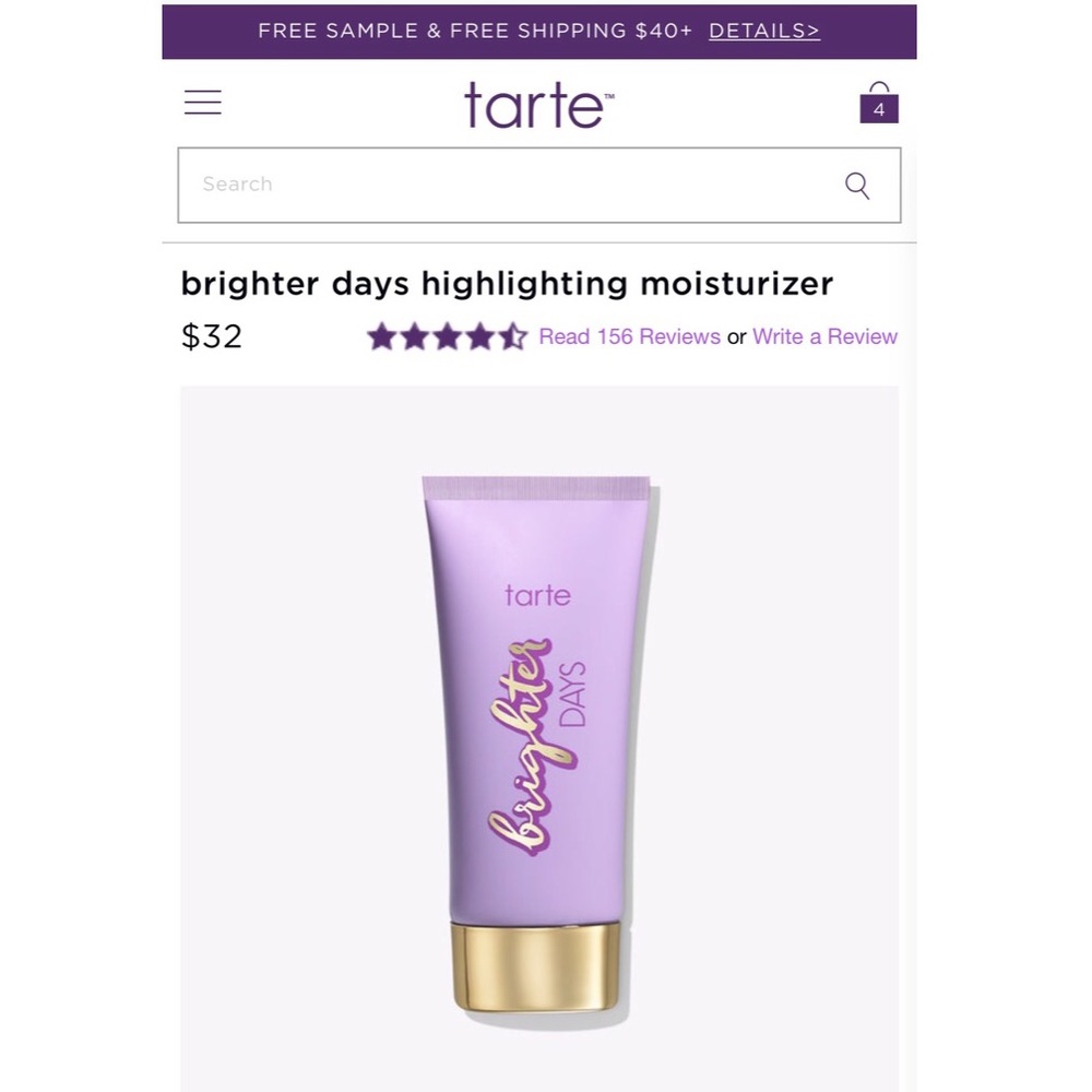 tarte brighter days highlighting moisturizer